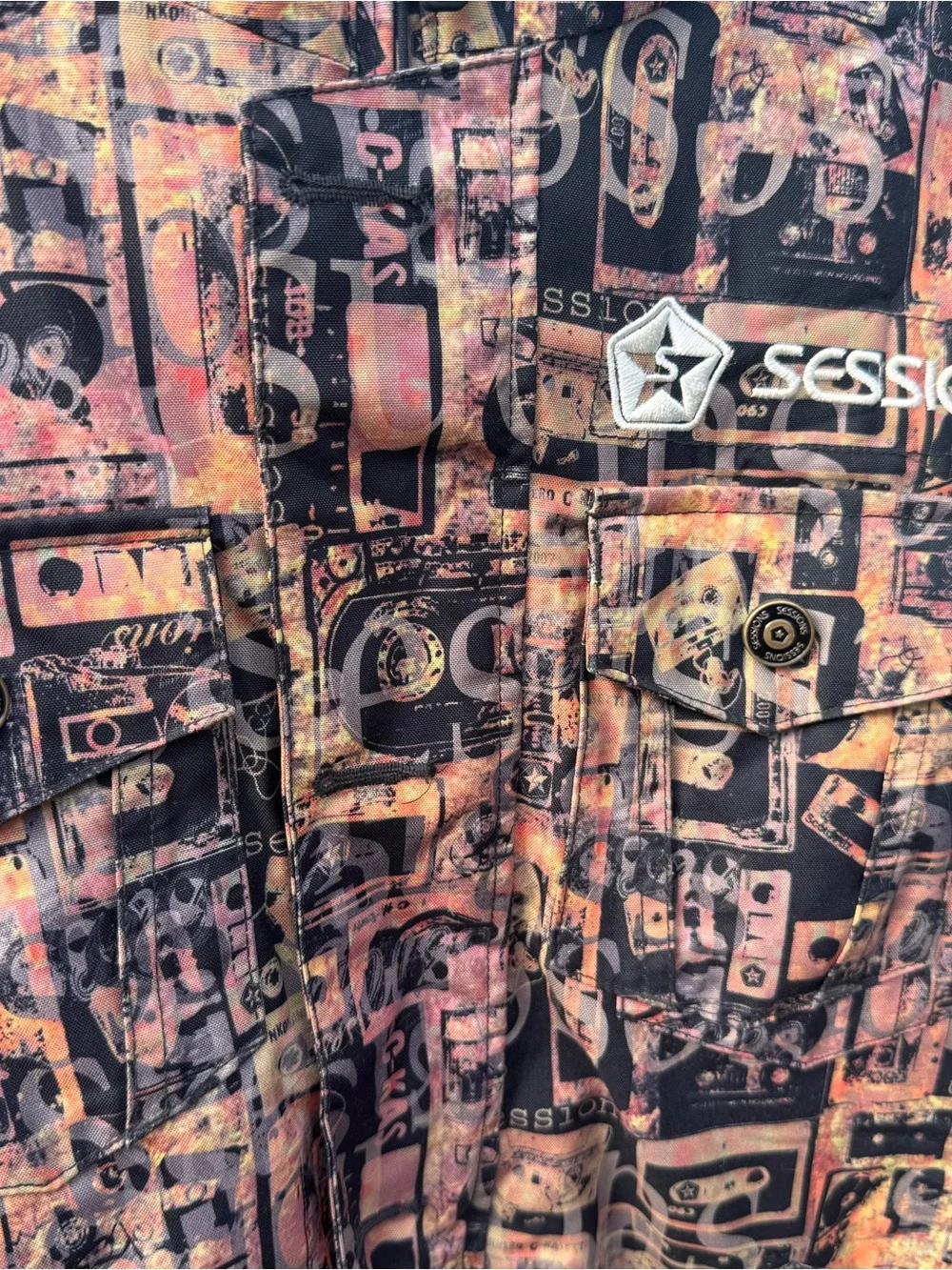 Sessions Boy’s 90s Vintage Inspired  Hooded winter Jacket - Black & Rust